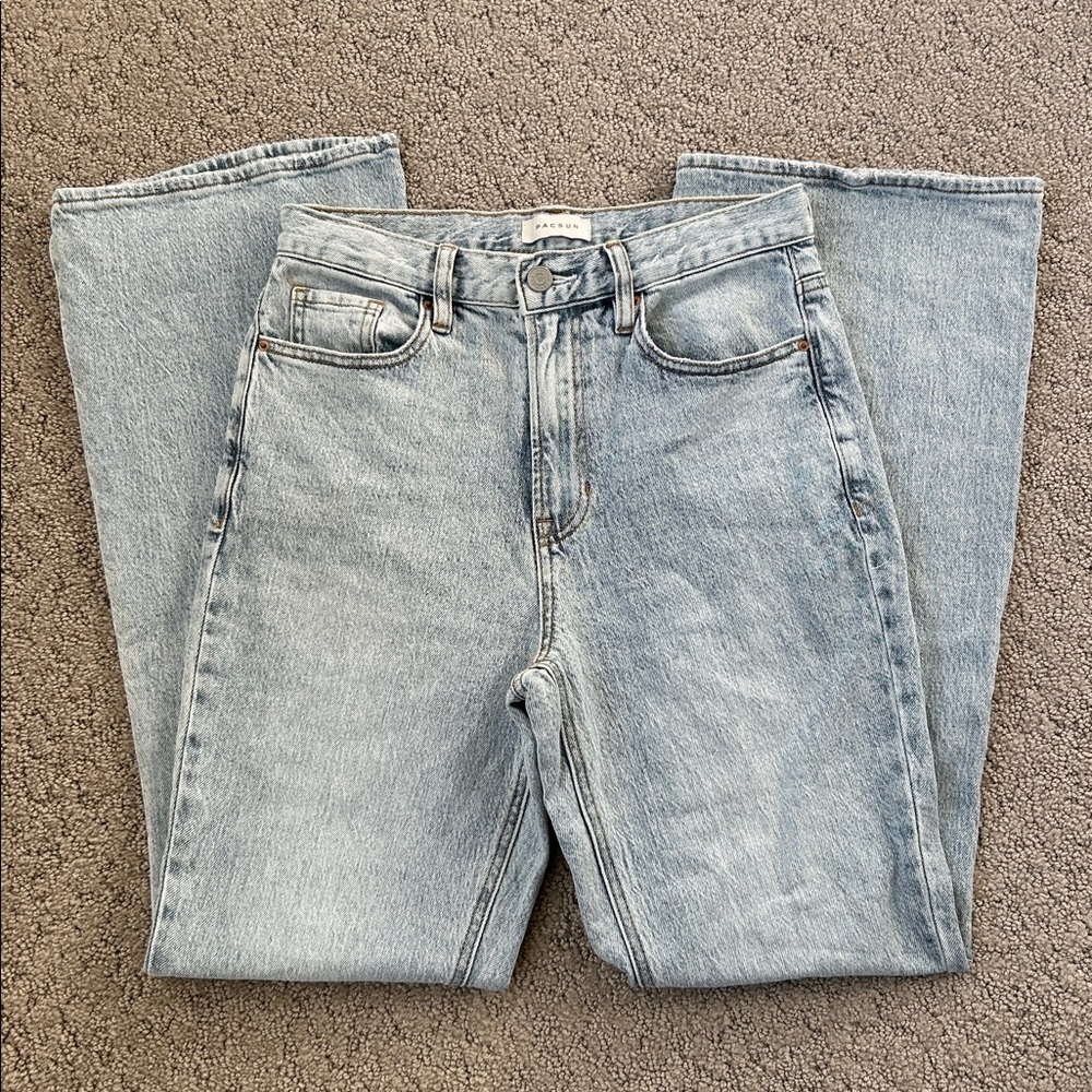 Pacsun High-Rise Bootcut Jeans Light Acid Wash Retro Cotton Denim Jean SZ 27 EUC - Picture 2 of 13